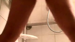 All wet in the shower with a creamy pussy