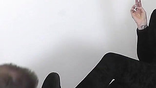 Mistress Dyanna Smokes While Cleaning Shoes