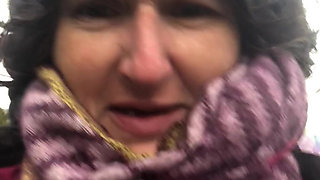 Flashing My Tit with Rock Hard Nip in Fucking Filthy Weather