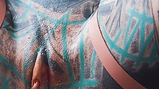 Big Squirt From Tattoo Girl in High Heels - Hard Anal Strech - ATM, Big Dildos, Gape, Prolapse Play