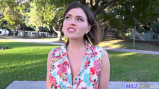 Busty milf Krissy Lynn heals the young and horny