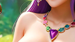 Ai Generated Nude Art - Cartoon Nude Adult Woman Eating Sapote