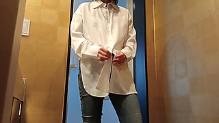 Takes off Her Underwear and Puts on Skinny Jeans and Shirt