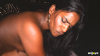 Indian Princess Kneels for Big White Dick