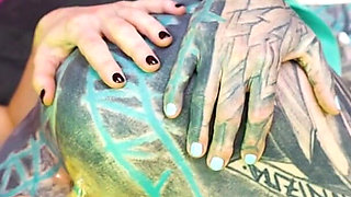 Two Hot Girls in Latex and High Heels Using Big Metal Toy Together, Atp, Anal Gapes, Lesbian