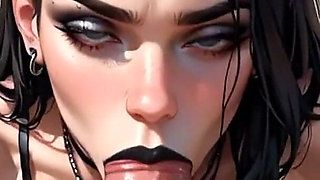 Anime Ai Tattooed Girl Gives Her Friend a Blowjob He'll Never Forget