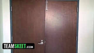 Petite Redhead Teen Fucks Horny MILF Tutor - Lesbian Scissoring & Pussy Eating
