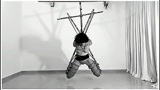Pulling Her Panties And Making Her Cum - Shibari Suspension Orgasm