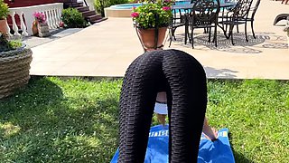 Blonde and her outdoor solo masturbation