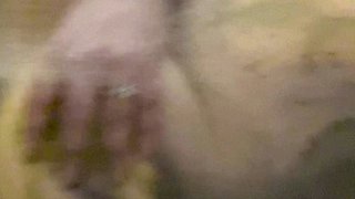 Amateur young brunette enjoys dildo on solo masturbation