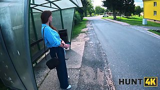 Hunt4k. red haired babe was really innocent to nail while gf was seeing