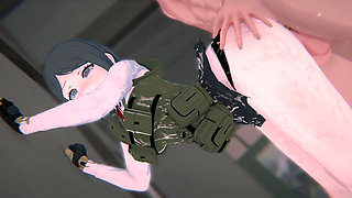 [danganronpa] Mukuro's Military Scandal Bondage, POV Sandwich DP & Double (4k)