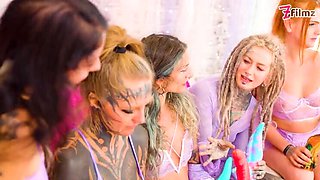 5 Goth Girls Squirting Orgasms - Anal Dildo Fucking & ATM Gapes - Tattooed Pierced Babes