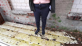 Naked Titslapping on the Road