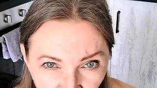 Mom-in law Didn't Expect a Guest : A Sheer Kitchen Tease