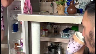 My Real Stepmom in the Mature Kitchen Masturbates I Penetrate Her Delicious