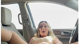 Public Masturbation: Hot Blonde Milf Masturbates And Squirts In Car At Target Parking Lot