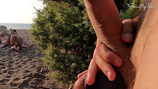 ANAL FINGERING FOR A WHORE: public beach whore analized and handjob