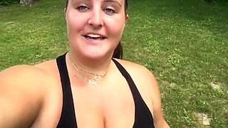 BBW Goddess's Curvy Passion Explodes in Outdoor Toy Heat