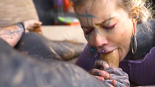 Inked Hippie's Solo Dildo Asshole Play