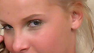 Sexy Blonde Teen with Panties Fucked by Expert Cock