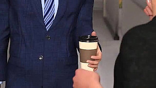 In Security: Silly Girl with Big Tits and Ass Is Sucking off Mr. Big Dick Boss Man in His Office - Episode 7