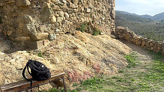 Accidental Blowjob Outdoors - I Cum Fast in His Mouth, They Almost See Us, Risky Homemade Sex