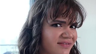 Chubby teen Naudi Nala's hairy wet beaver satisfied