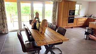 Amateur blonde teen rides cock and anal