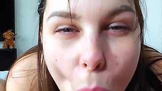Amateur Wife Full Eye Contact Blowjob Cum Swallow