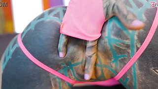 Monster COCK BUTT reaming greedy trippy HIPPIE bitch