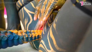 Alt-Girls Tattooed Lesbian Dildo Punk, Goth, Hippie, Spit Tongue