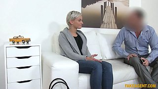 Fake agent innocent janie sky's voluptuous first-time erotic audition