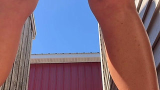 Horny Slut Sneaks Fingers in Herself Outside
