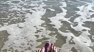 Waves Crashing on Size 16 Feet & Legs