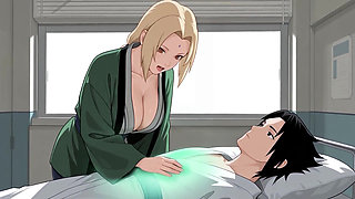 Tsunade Helps Sasuke Heal with a Footjob, Vaginal and Anal! Naruto Uncensored Hentai