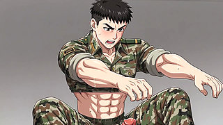 The movement of the big cock soldier