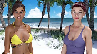 Sultry blonde with a big booty plays PC games