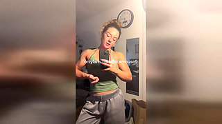 TikTok Yoga Slut's Pussy Lips Flap Open Mid-Stretch!