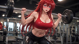 Compilation Ai Rias Gremory Gym Training Sweat Sensual Shiny Body