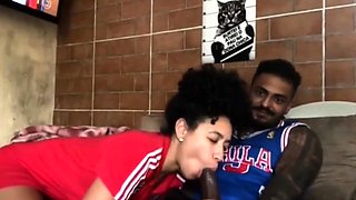 Wild ebony rides on big cock and lapdances