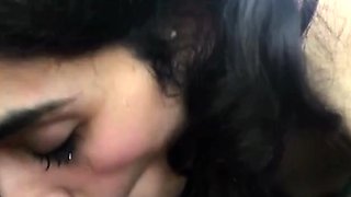 Blowjob and creampie in car