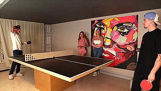 Afternoon of Pin Pong with Sara Blonde Ends with Threesome, While My Boyfriend Is Not There