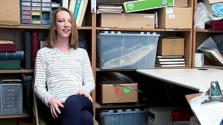 Skinny Bambino gets a steamy office kiss from petite bombshell Katy in an unscripted reality scene