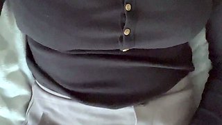 Lovely Amateur teen brunette masturbating outdoor