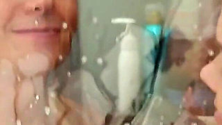 Femdom. Mommy Removes the Cage From Her Stepson's Penis, Lets Him Pee and Washes Him in the Shower.