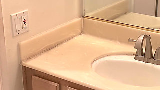 Busty blonde fucks her roommate very hard