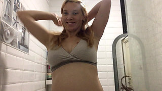 Teasing My Big Pregnant Belly and Hairy Pussy