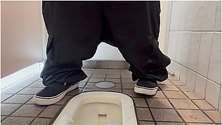 Awkwardly Pissing In A Public Squat Toilet In Japan Look At My Fat Pussy