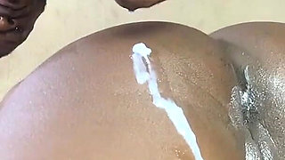Oiled Body Massage Ends with Me Fucking My Pussy with Thick Dildo